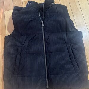 Express Men's Black Pinstripe Puffer Vest
